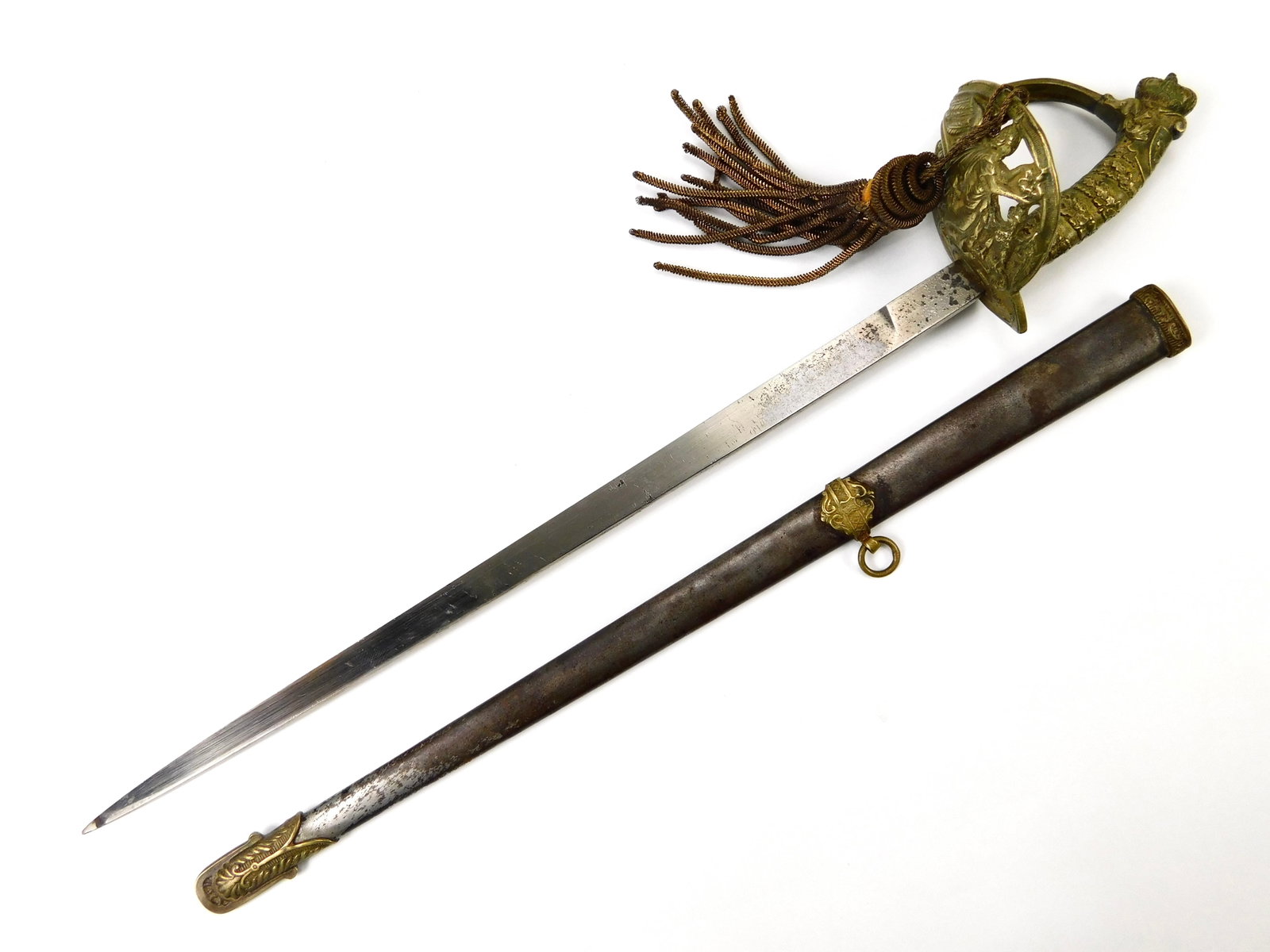 Antique Imperial German 19 Century Miniature M1889 Prussian Infantry Officer Sword Scabbard Knot (1 of 16)