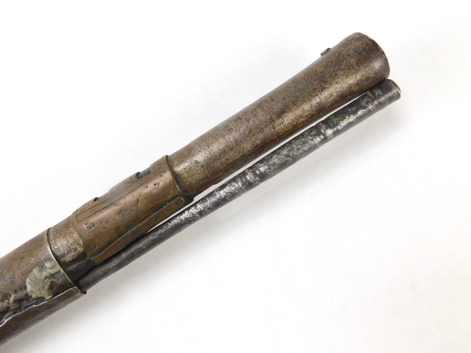 Antique Middle Eastern Maker Marked Flintlock Rifle Muzzleloader - 12