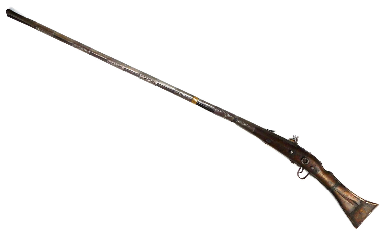 Antique Middle East Maker Marked Flintlock Long Rifle Musket (1 of 19)