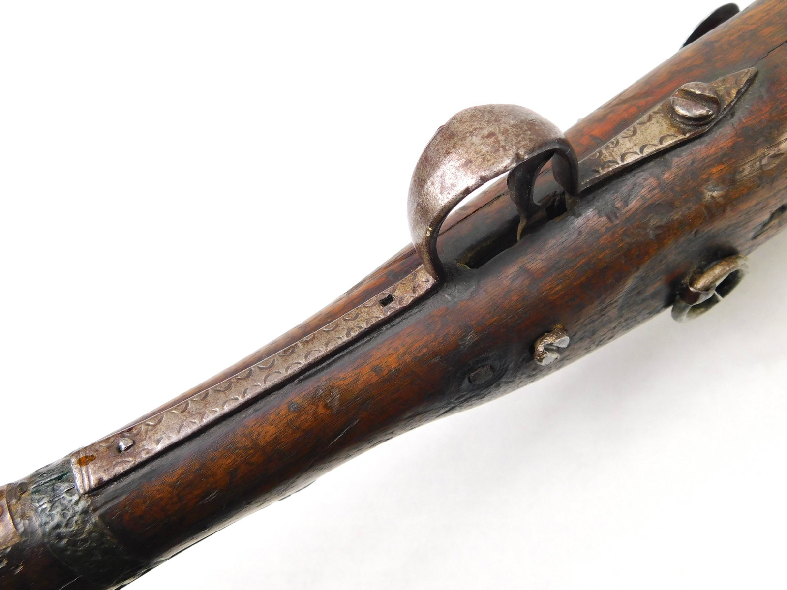 Antique Middle Eastern Maker Marked Flintlock Rifle Muzzleloader - 5