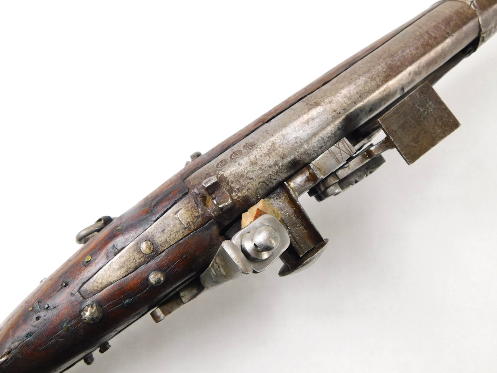 Antique Middle Eastern Maker Marked Flintlock Rifle Muzzleloader - 6