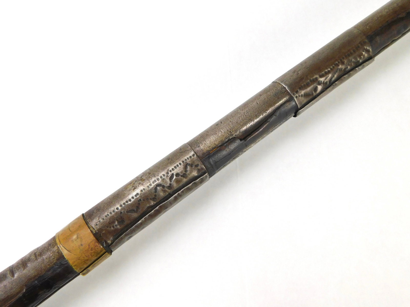 Antique Middle Eastern Maker Marked Flintlock Rifle Muzzleloader - 9