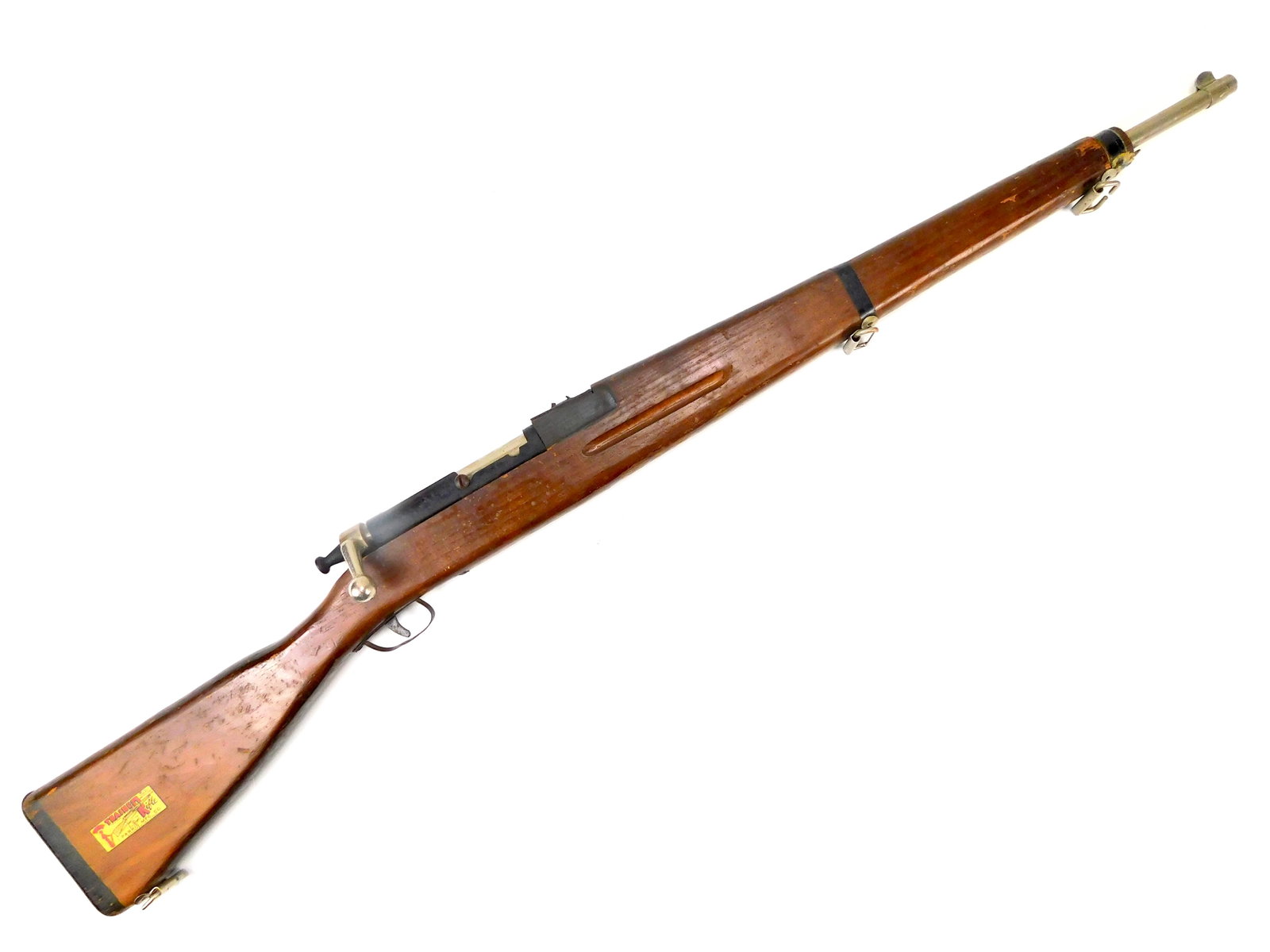 Vintage Parris Mfg Co Kadets of America Military Training Drill Rifle: In House Shipping. Vintage Parris Manufacturing Co. Kadets of America military-style training and drill rifle. Features a full-length wooden stock, simulated bolt-action mechanism, metal fittings,