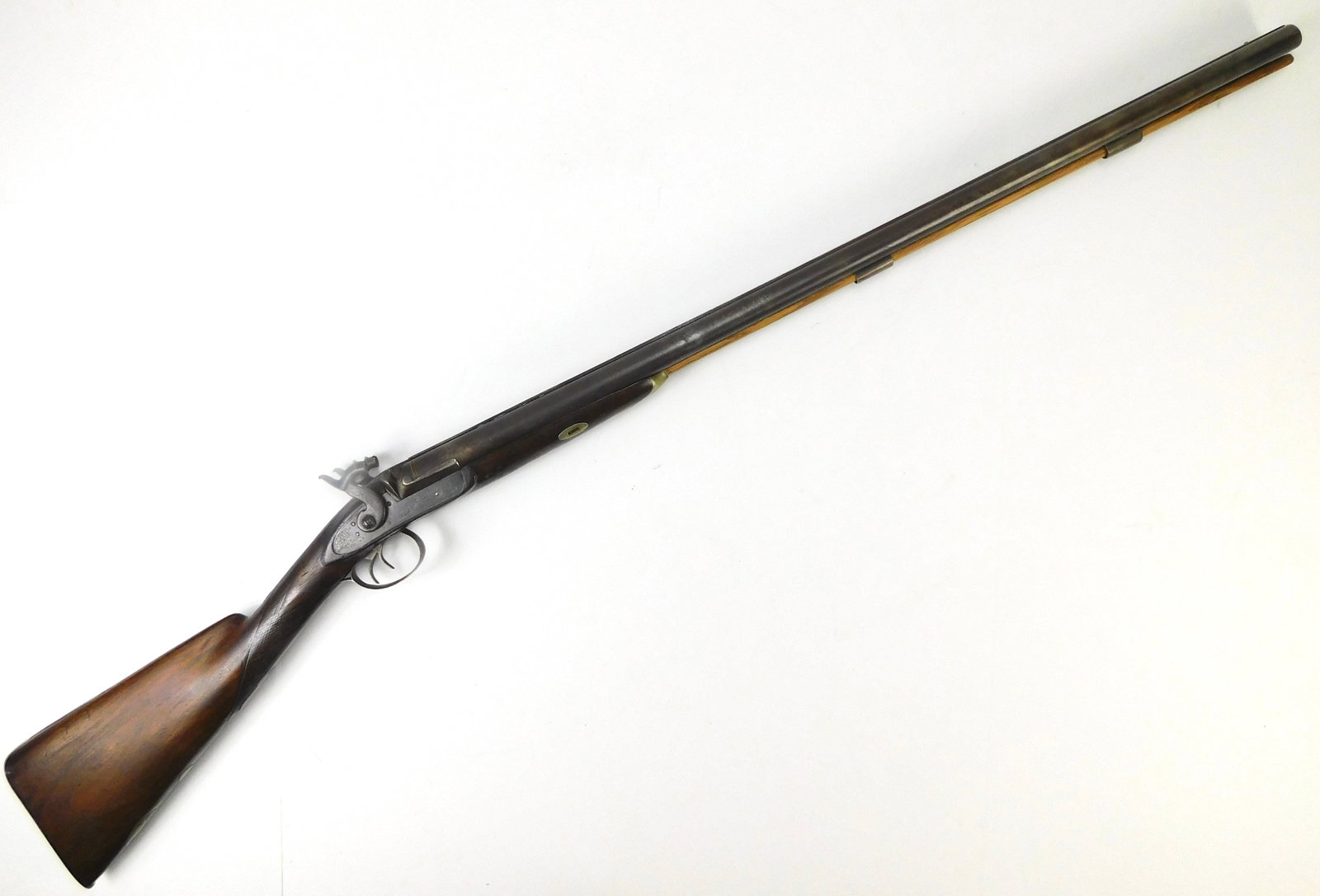 Antique 19c German Percussion Damascus Double Barrel Engraved Hunting Rifle (1 of 20)