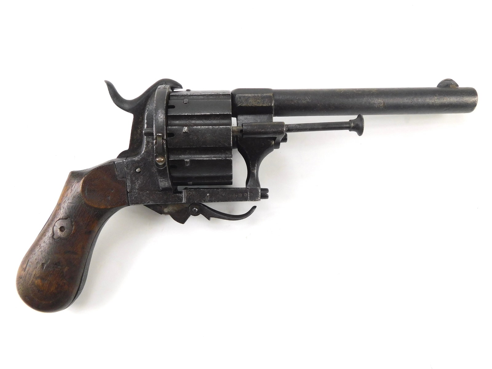 Antique US Civil War French Lefaucheux 10 Shot Pinfire Revolver Pistol Gun (1 of 20)