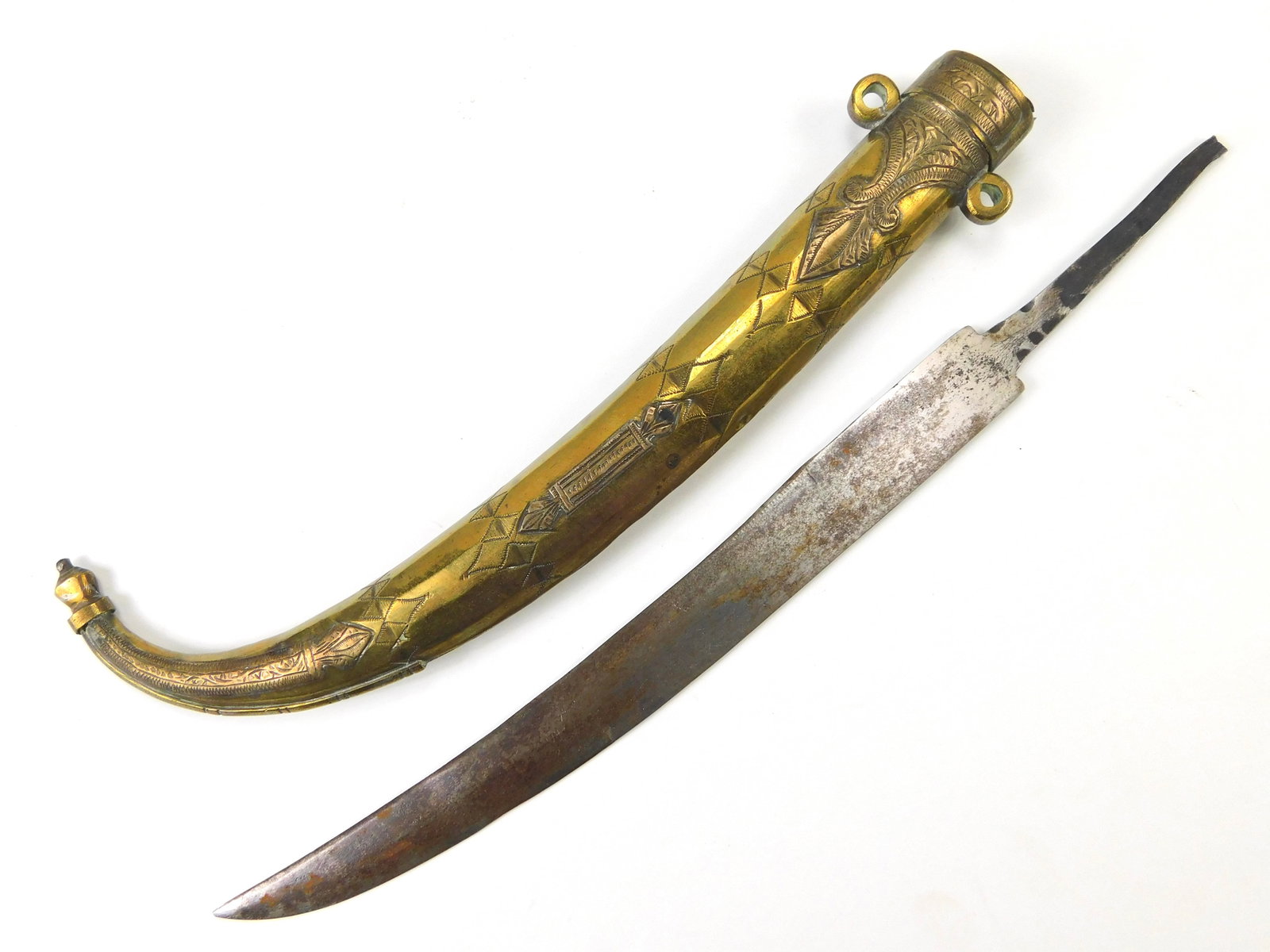 Vintage Antique Jambia Jambiya Fighting Knife Blade & Scabbard (1 of 12)