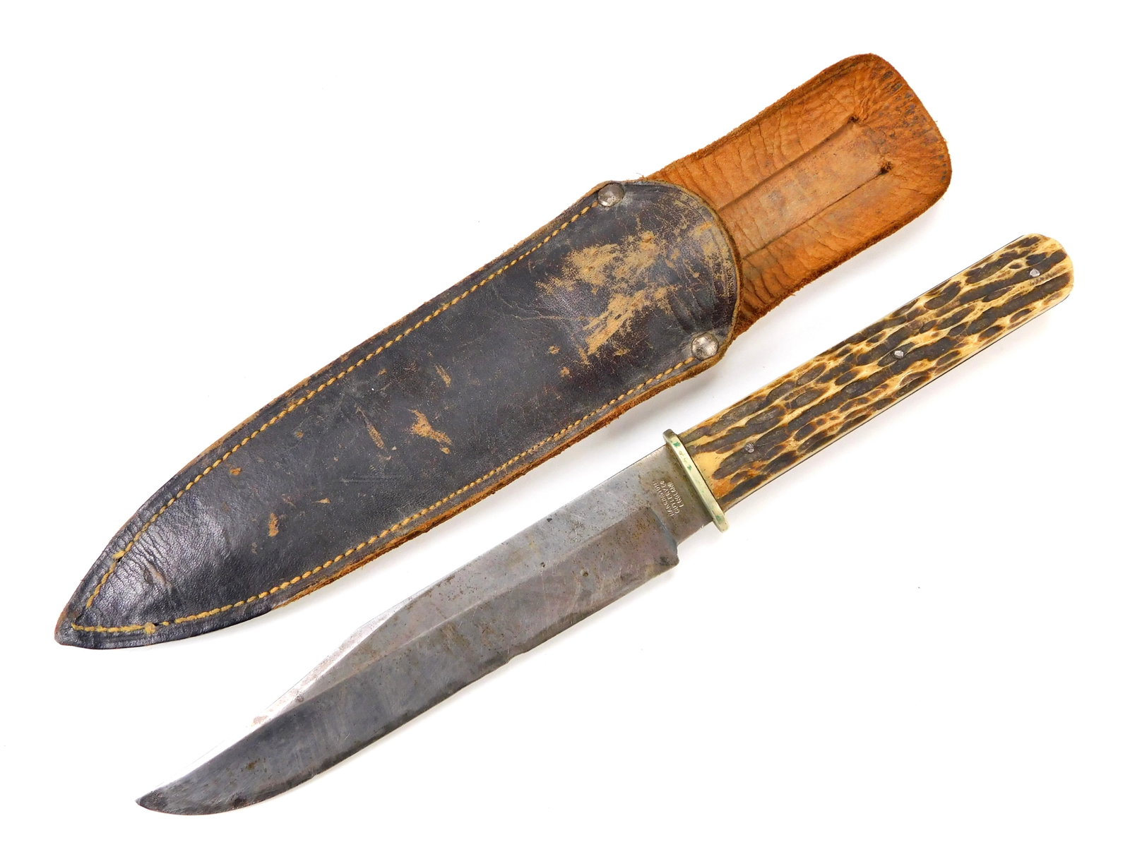 Antique English British Harrington Cutlery Co. Hunting Knife w/ Sheath (1 of 19)