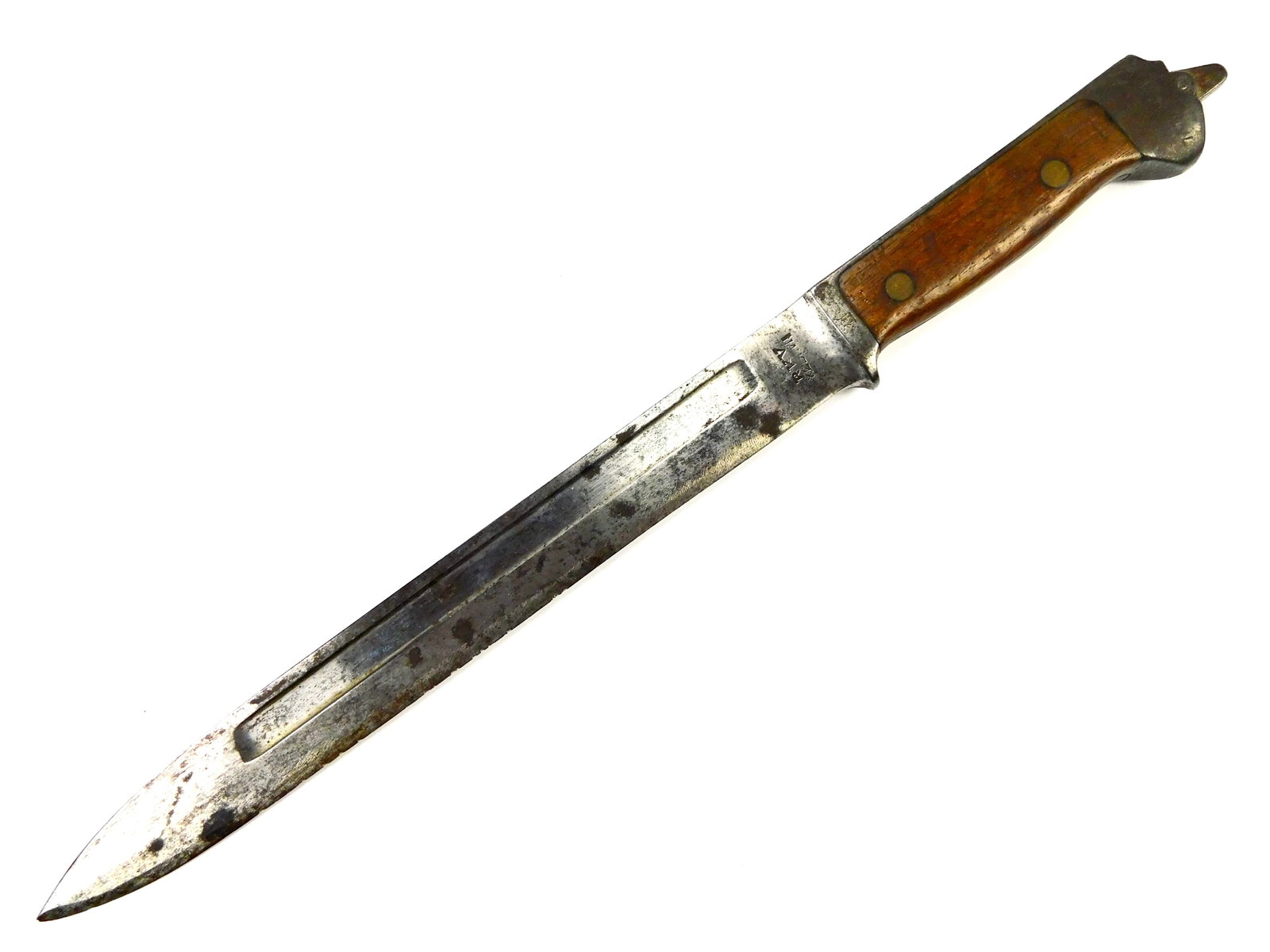 Danish Denmark WW2 Vintage Bayonet Fighting Knife: Danish WW2 Bayonet. No scabbard. Tight, no loose parts. 13 5/8" long with a 9" blade.