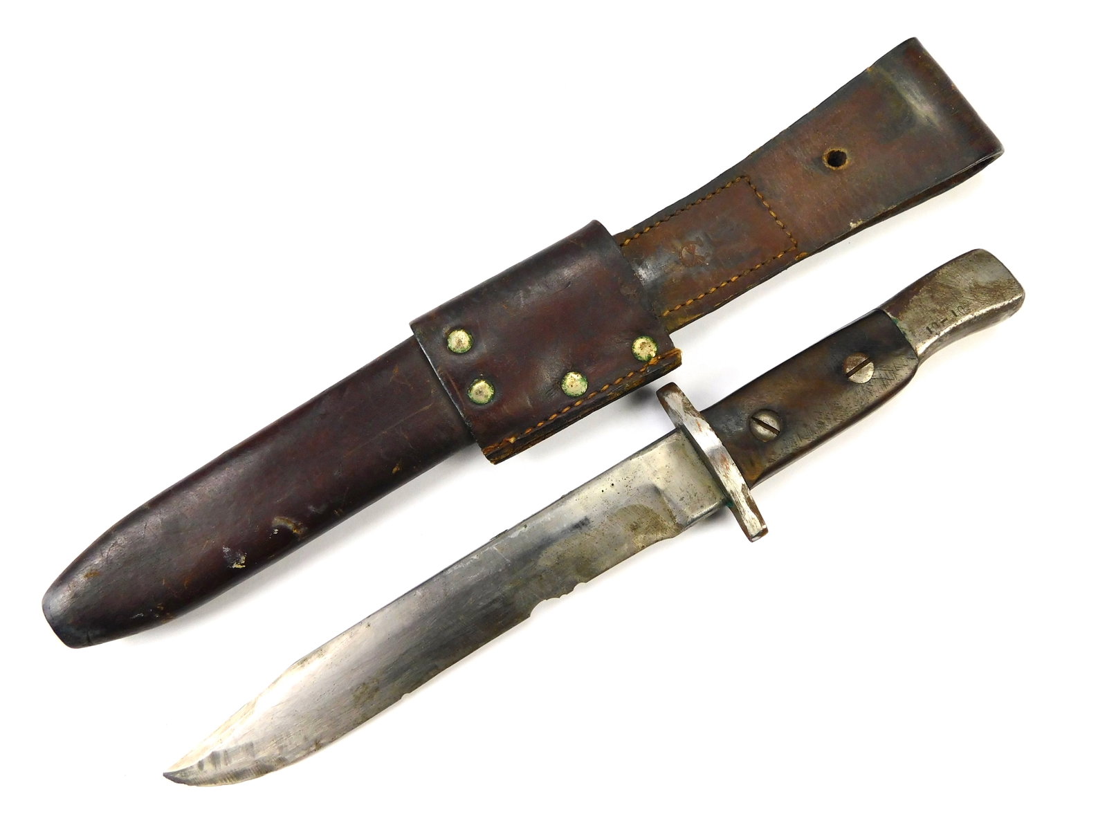 US Canada WW2 Ross Bayonet converted to Fighting Knife w/ Scabbard (1 of 18)
