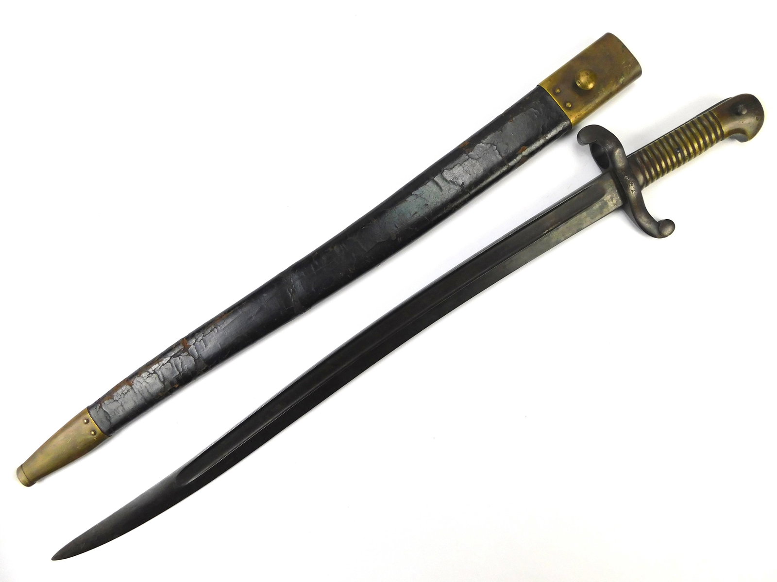 Antique US Civil War German Made Import Bayonet Short Sword w/ Scabbard (1 of 20)
