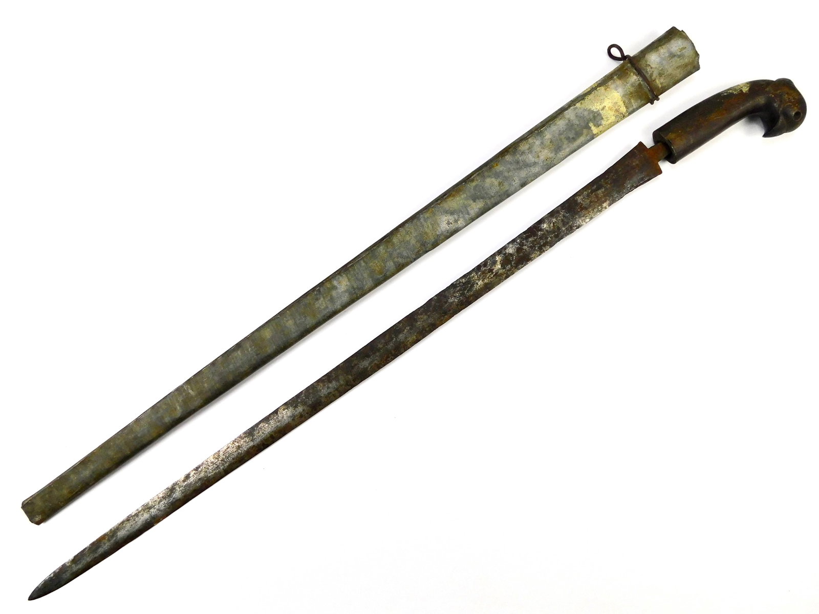 Antique 19 Century Indonesian Indonesia Bird Head Sword w/ Scabbard (1 of 18)