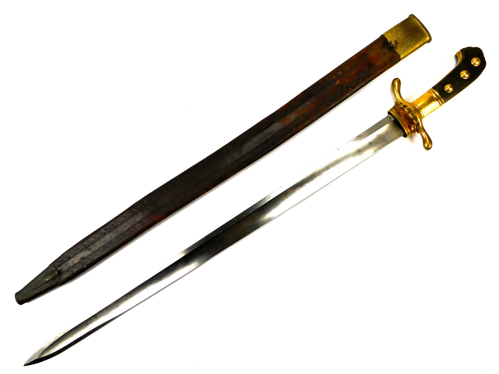 German Germany Antique Pre WW1 19 Century Hunting Dagger Knife Sword w/ Scabbard (1 of 16)