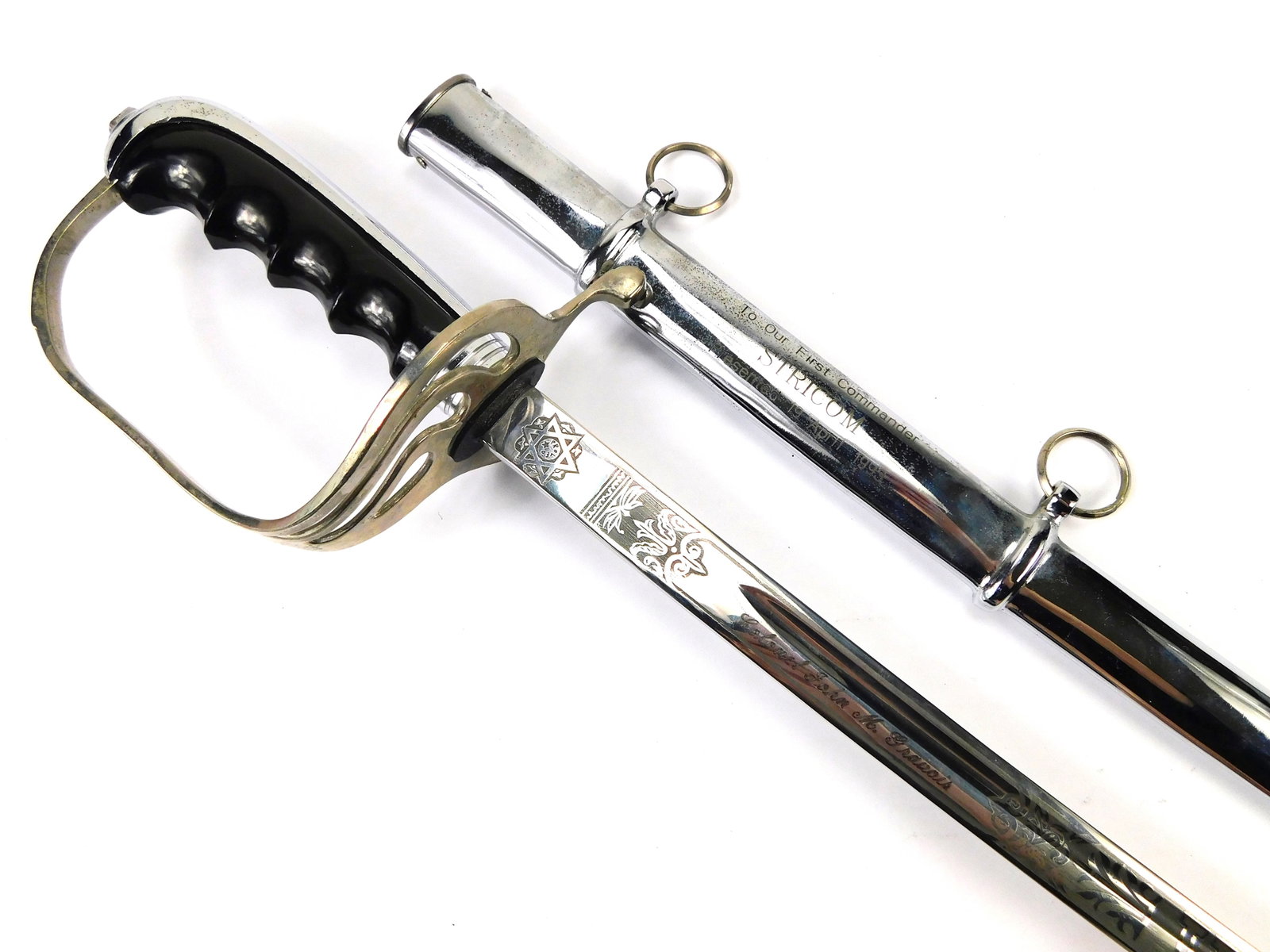 Vintage US Model 1902 Presentation Engraved Officer's Sword w/ Scabbard (1 of 20)