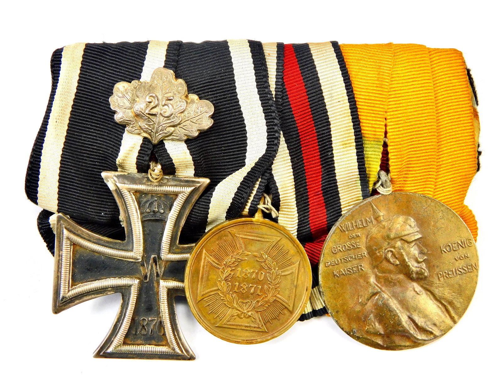 Antique German Germany Pre WW1 1870 Iron Cross 2Cl Medal Order Ribbon Bar (1 of 10)