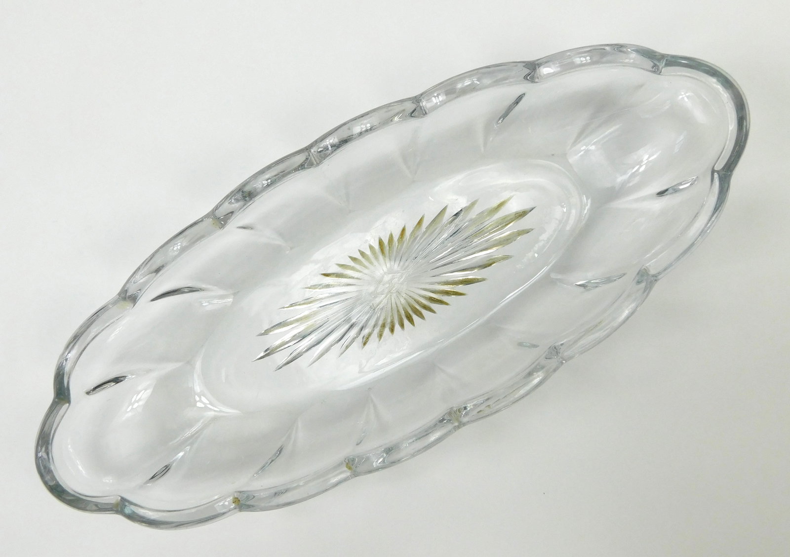 Vintage Heisey Signed Clear Glass Scalloped Celery Relish Dish Tray (1 of 7)