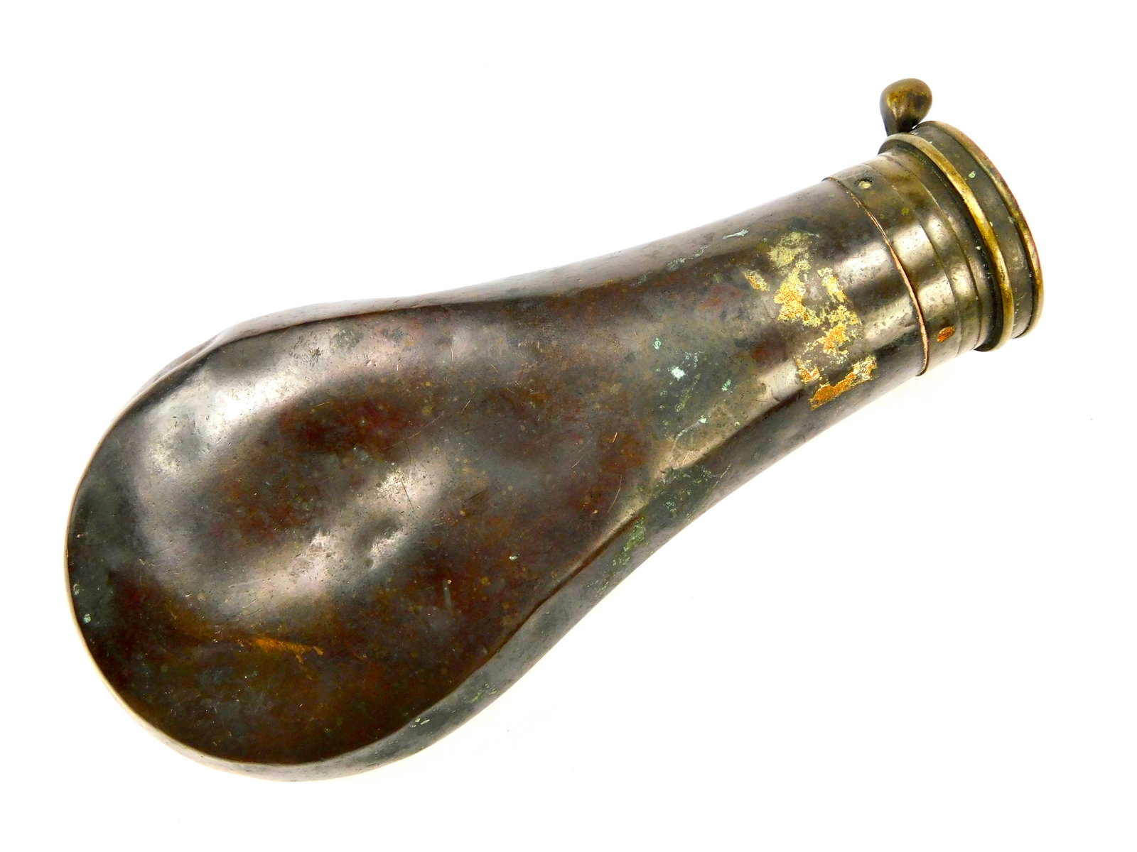 Antique Vintage Sykes England British Metal Marked Black Powder Flask (1 of 8)