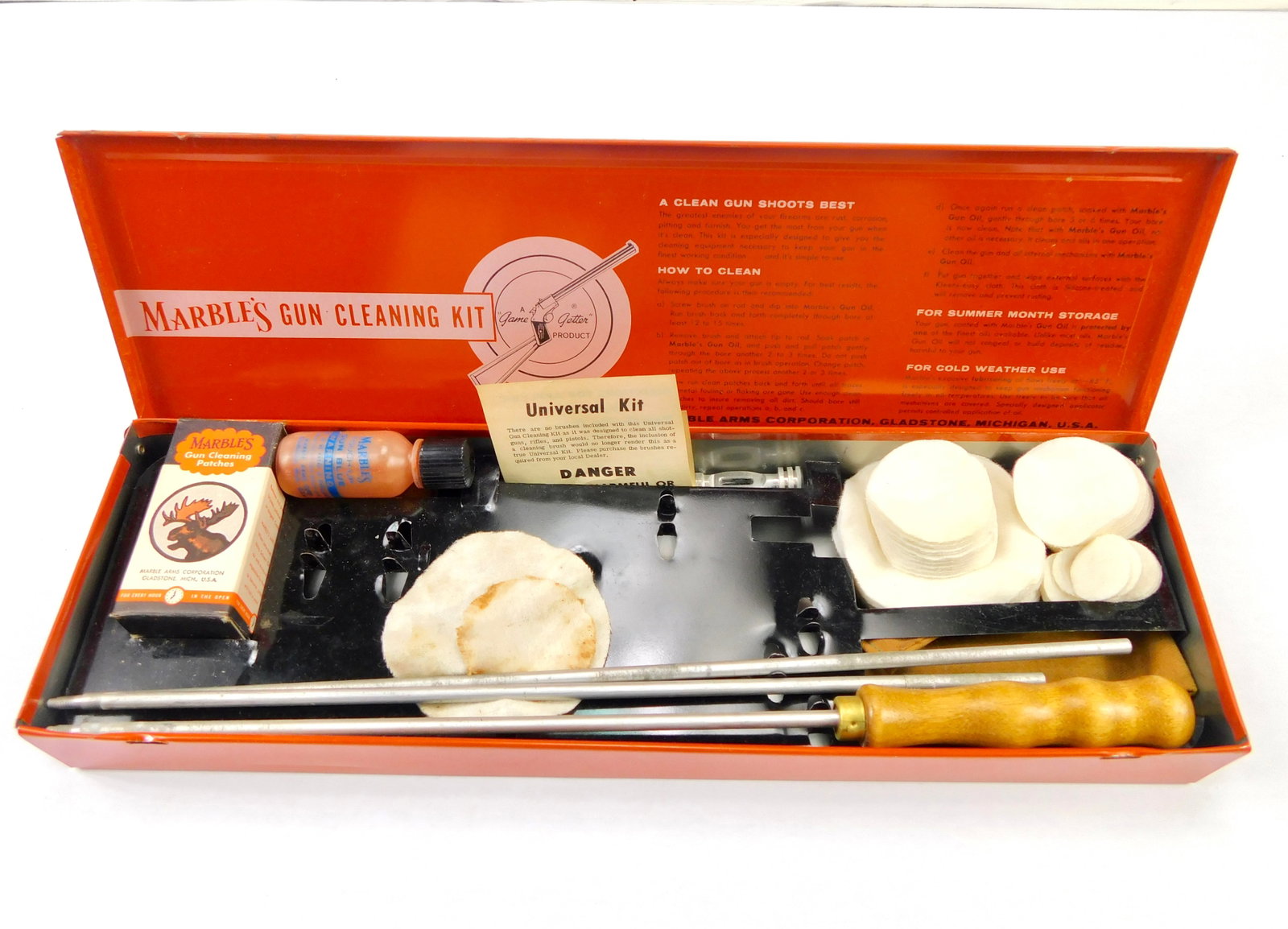 Vintage US Marble Arms Gun Cleaning Kit Tool Box: Vintage US Marble Arms Gun Cleaning Kit