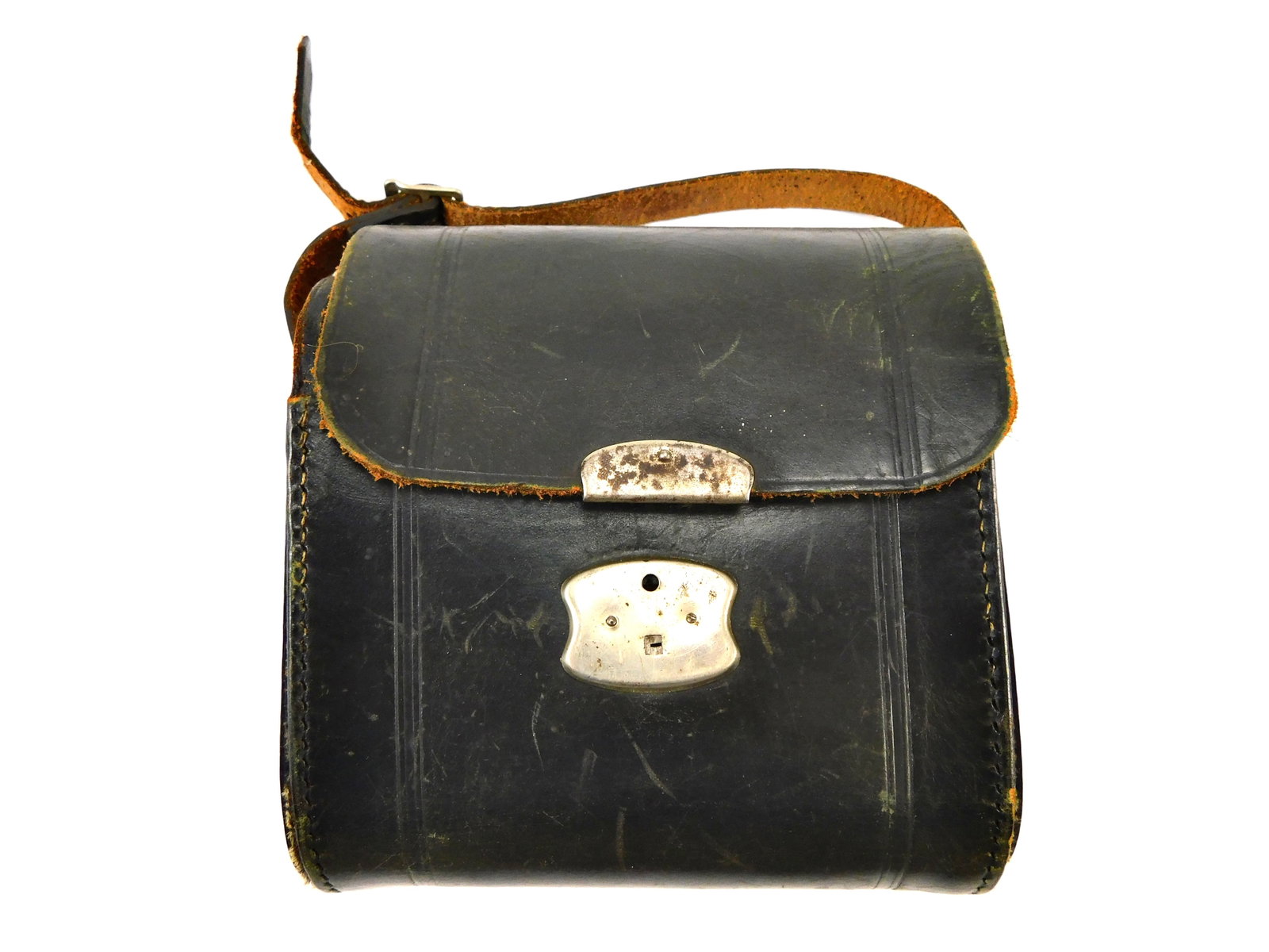Vintage Busch Binoculars Leather Case Holder: Vintage Busch Binoculars Leather Case. Missing some sewing.