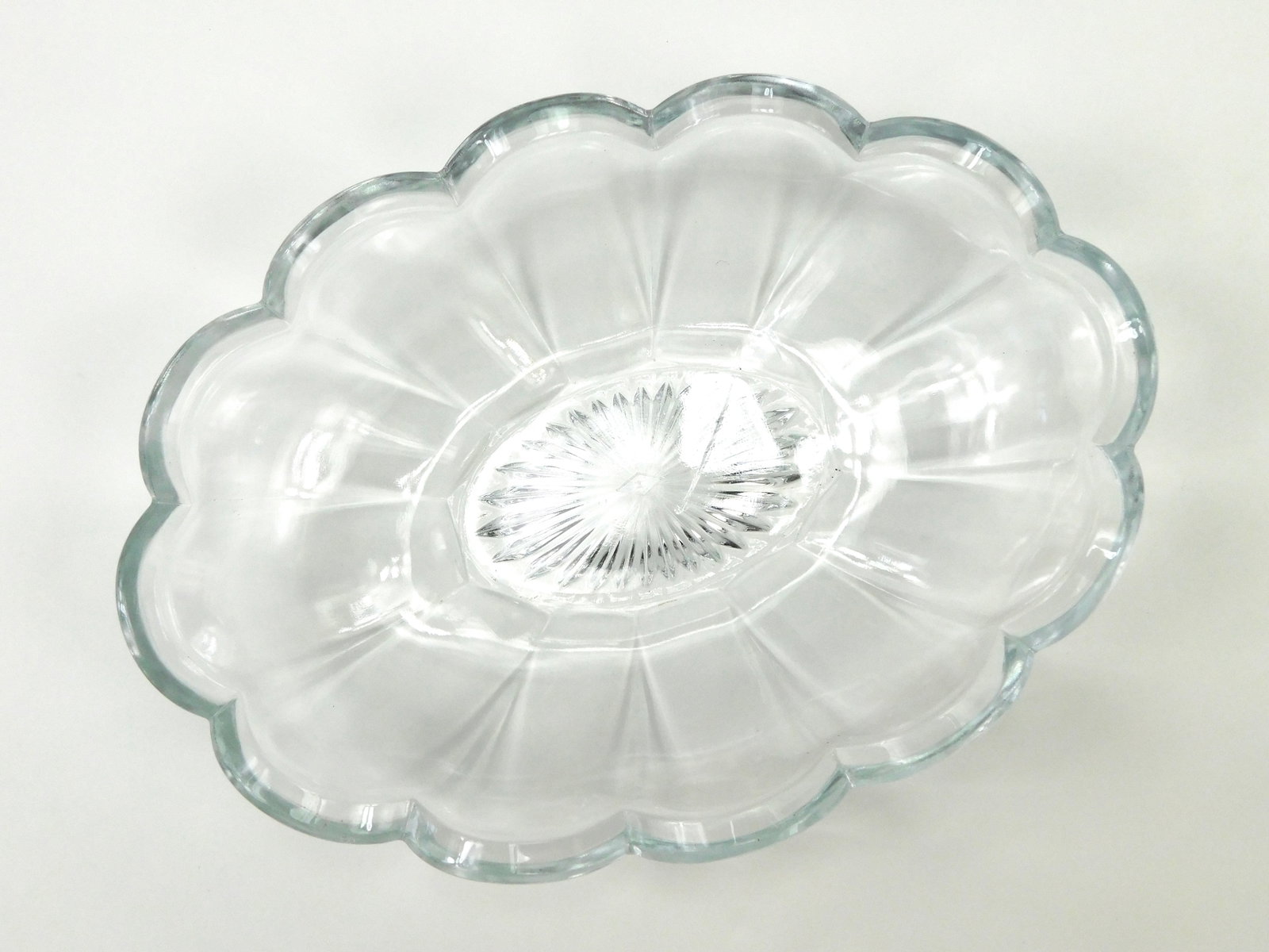 Antique Heisey Signed Clear Glass Celery Banana Split Boat Dish Scalloped (1 of 7)