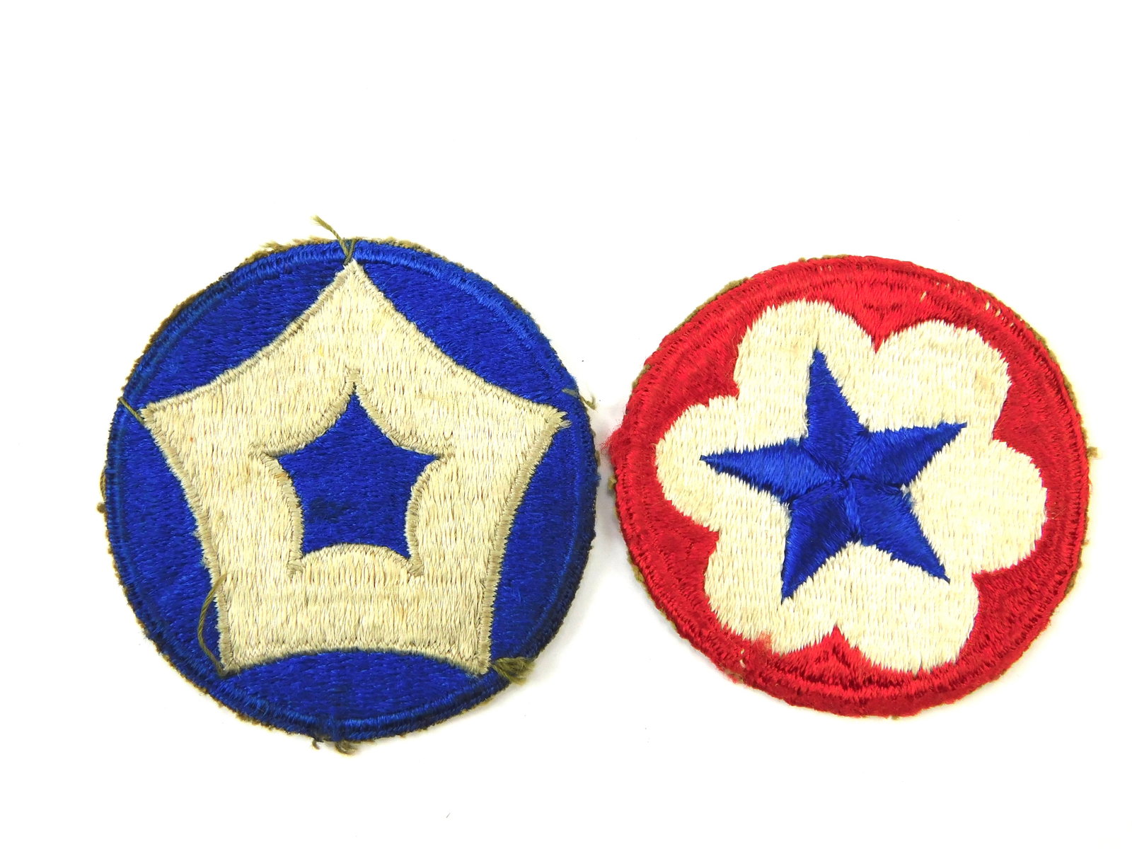 Set 2 WW2 US Army Service Forces 5th Service Command Embroidered Patch: Set of 2 WW2 US Army Service Forces & 5th Service Command Embroidered Patches