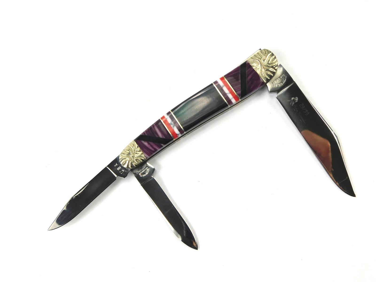 US Queen Cutlery Brian Yellowhorse Limited 3 Blade Folding Pocket Knife (1 of 17)