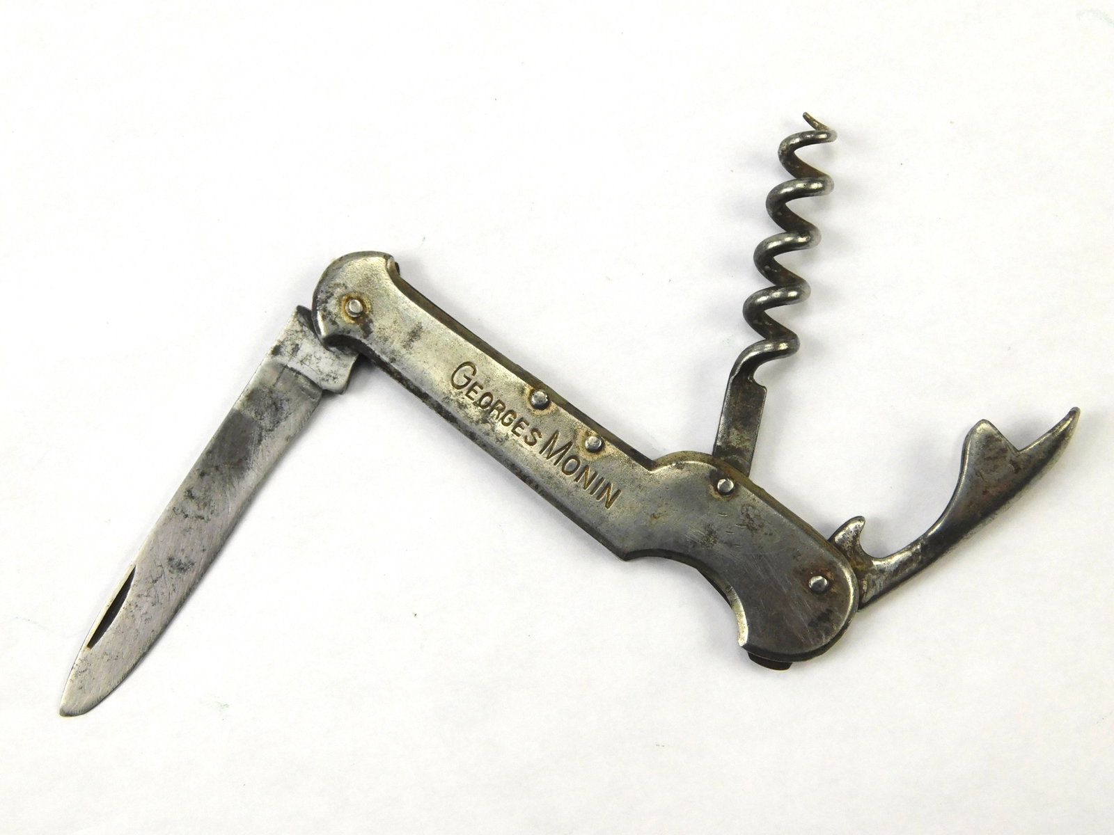 Antique French France Gerges Monin Advertisement Folding Pocket Knife w/ Tools (1 of 11)