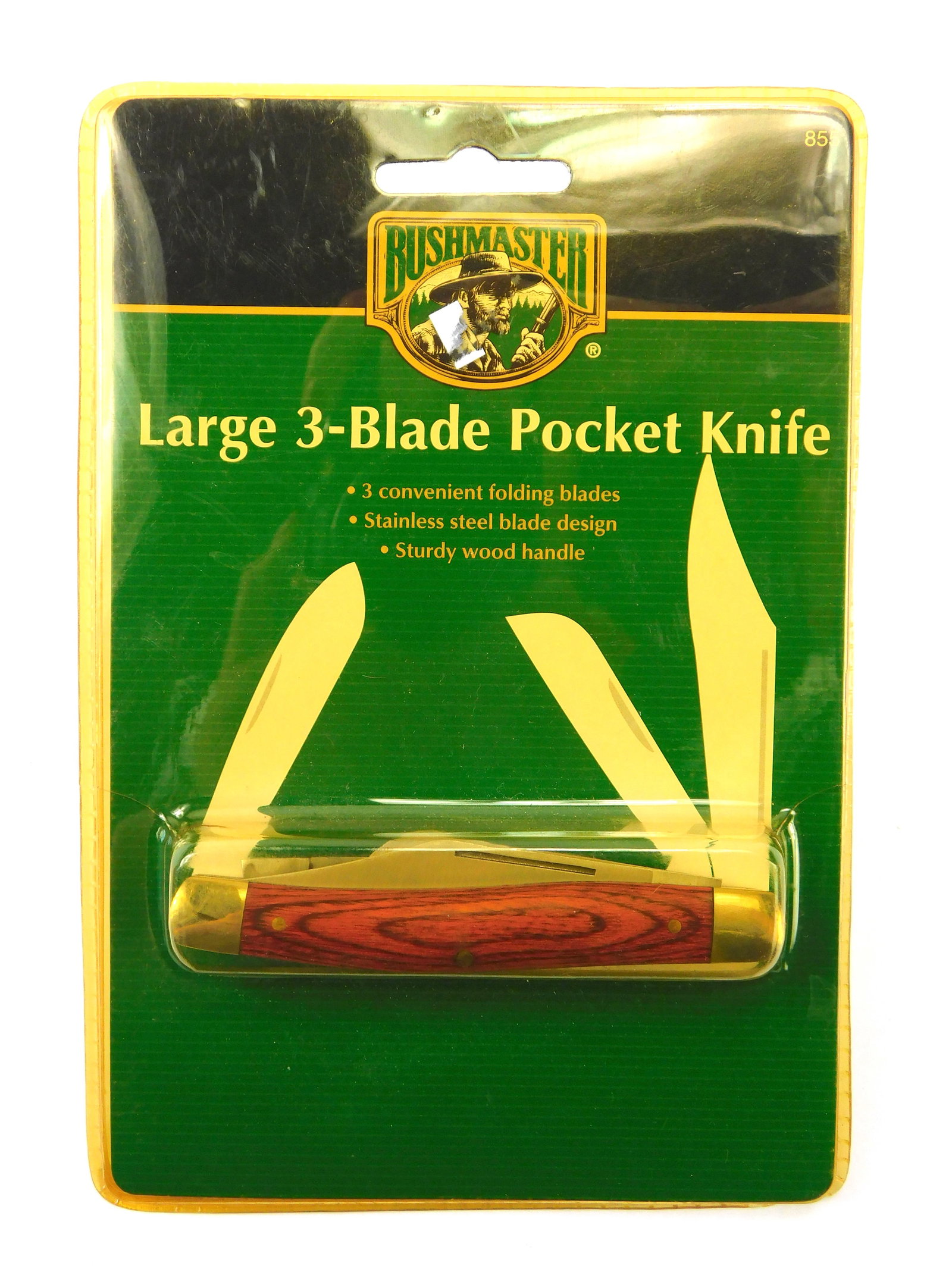 Vintage Bushmaster Large 3 Blade Folding Pocket Knife: Vintage Bushmaster Large 3 Blade Folding Pocket Knife. New old stock, sealed.