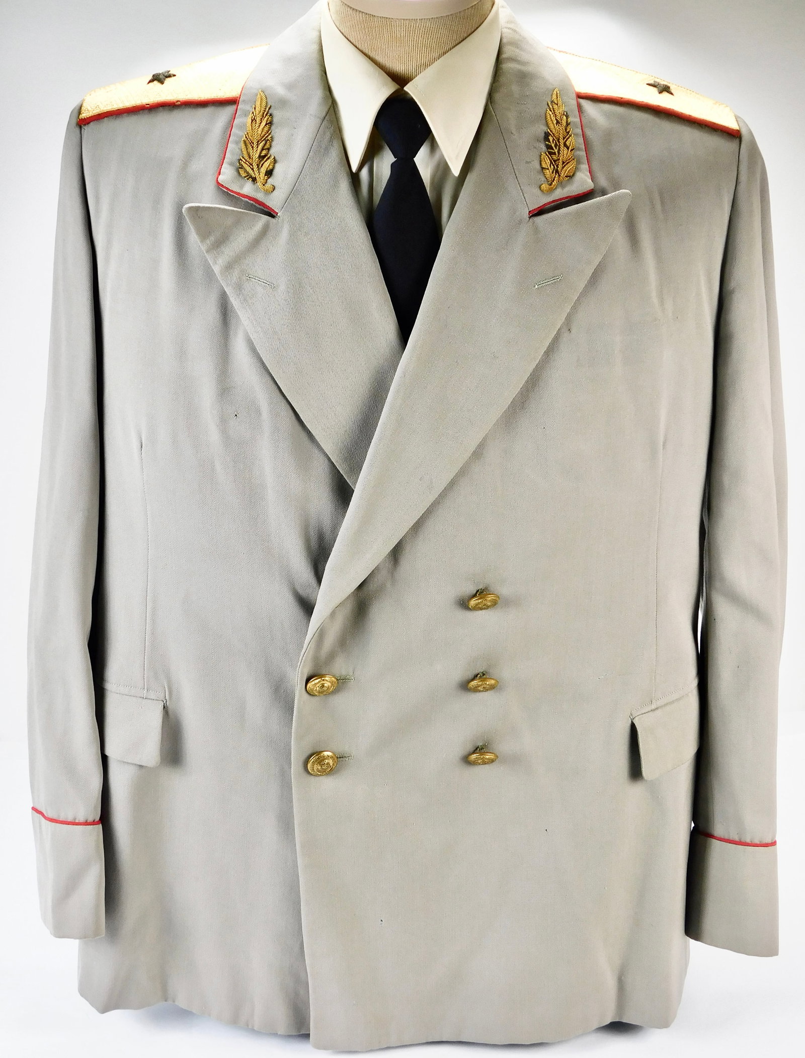 Vintage Soviet Russian Russia USSR General Tunic Uniform Jacket: Vintage Soviet Russian General Tunic. Has some strong old age odor. Display stand, shirt, and tie are not included.