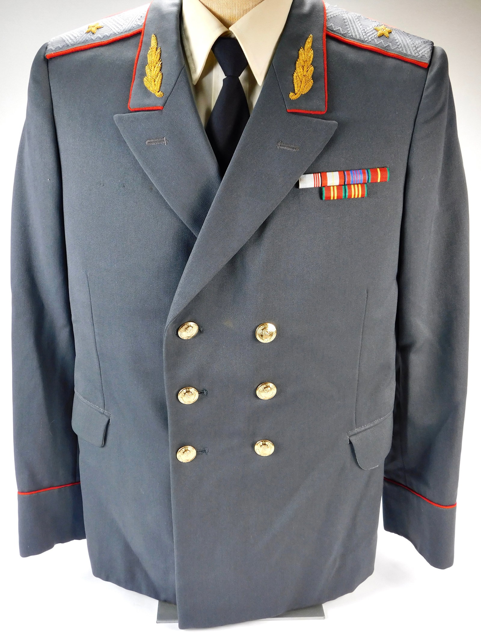 Vintage 1980's Soviet Russian Russia USSR Police General Tunic Coat Uniform: Vintage 1980's Soviet Russian Police General Tunic. Has some strong old age odor. Display stand is not included.