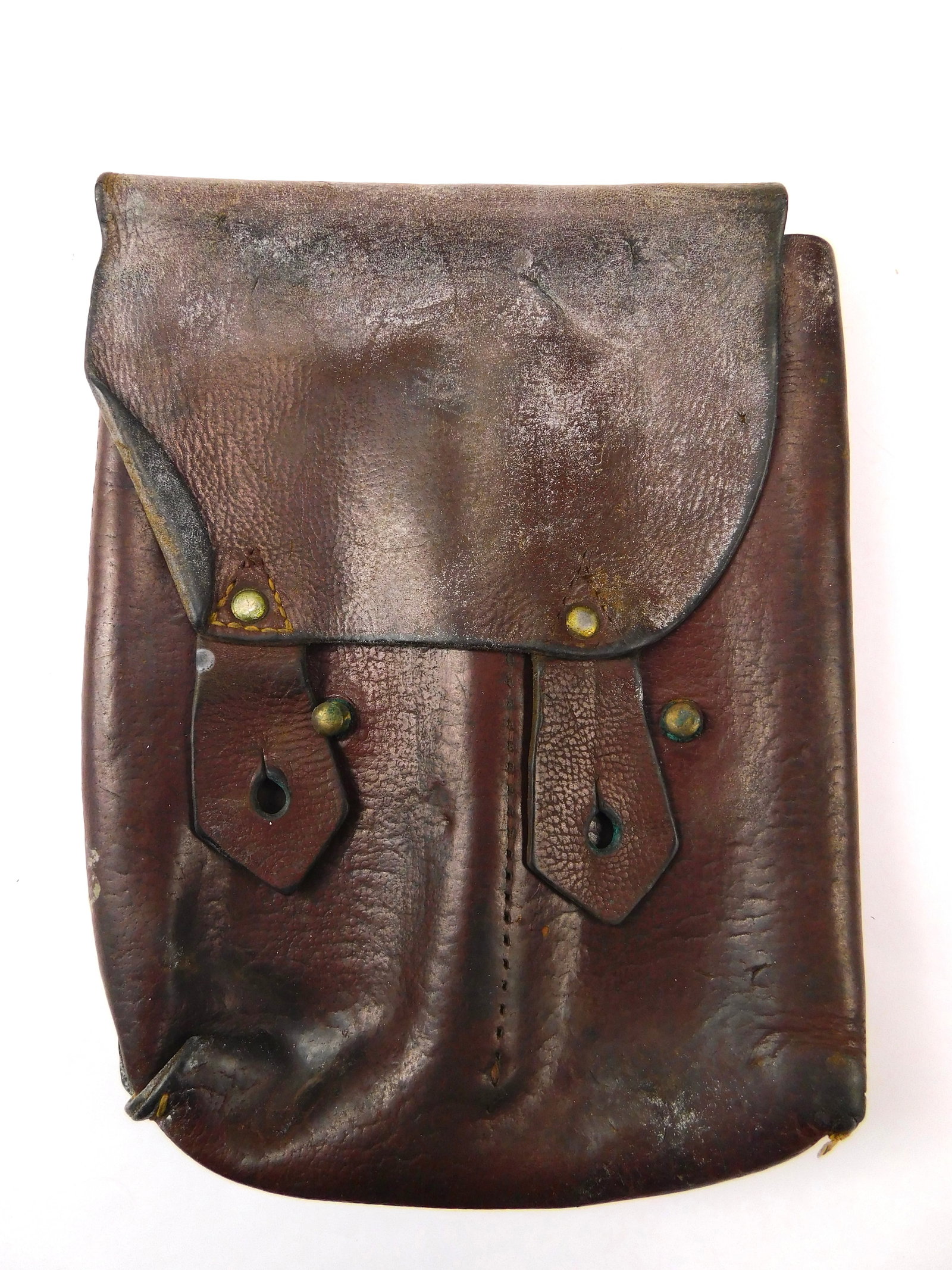 Vintage Romanian Post WW2 Soviet Russian Leather Magazine Pouch for Rifle A: Vintage Post WW2 Soviet Russian / Romanian Leather Magazine Pouch for Rifle