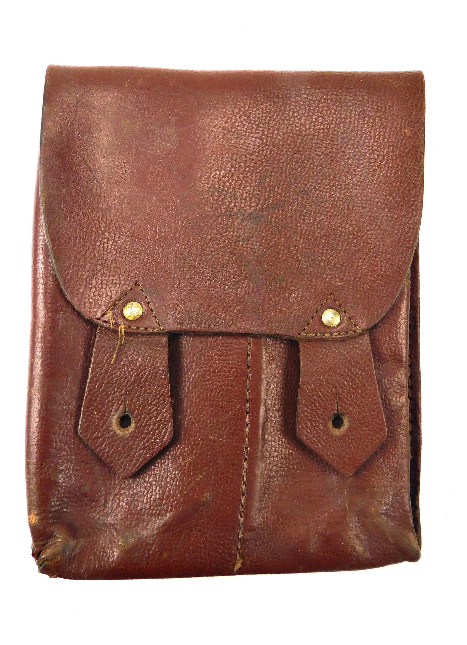 Vintage Romanian Post WW2 Soviet Russian Leather Magazine Pouch for Rifle B: Vintage Post WW2 Soviet Russian / Romanian Leather Magazine Pouch for Rifle