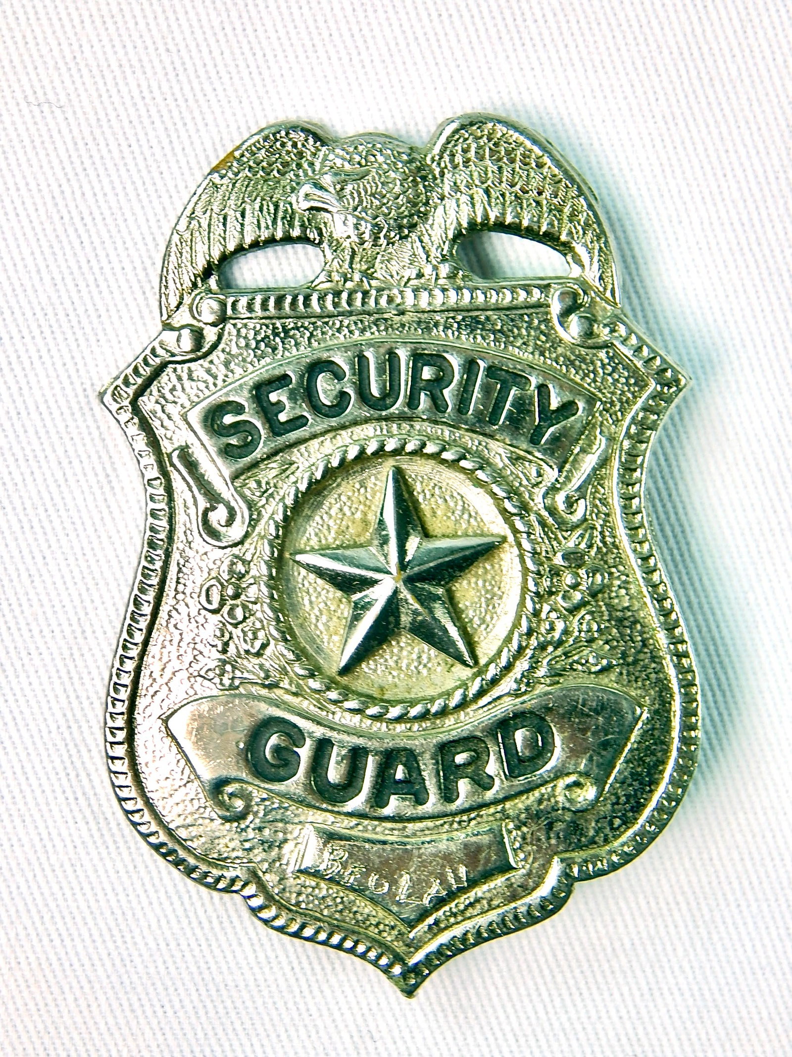 Vintage US Obsolete Security Guard Badge Pin Named (1 of 6)
