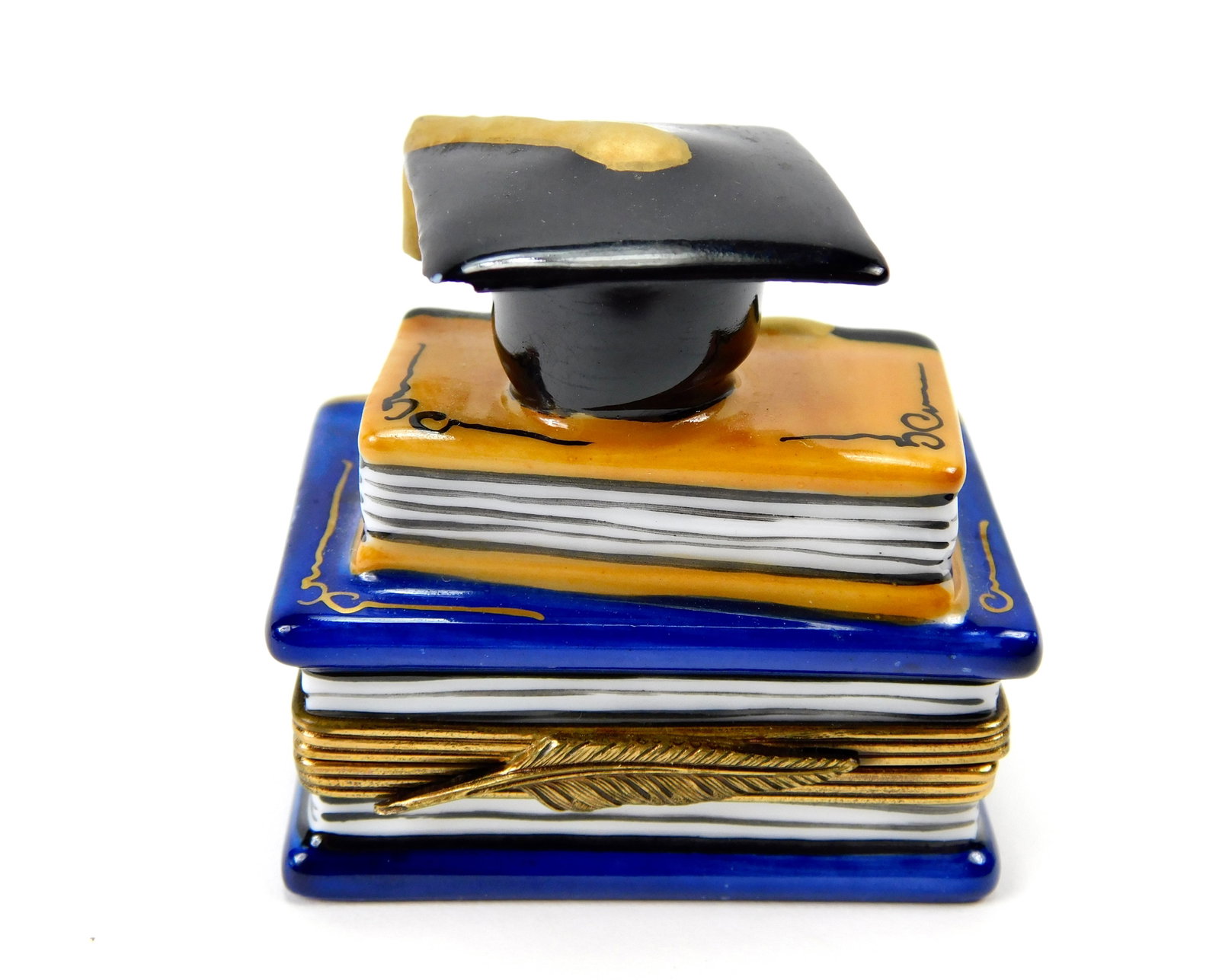 Limoges Imports Graduation Stacked Books Mortarboard Porcelain Trinket Box (1 of 6)