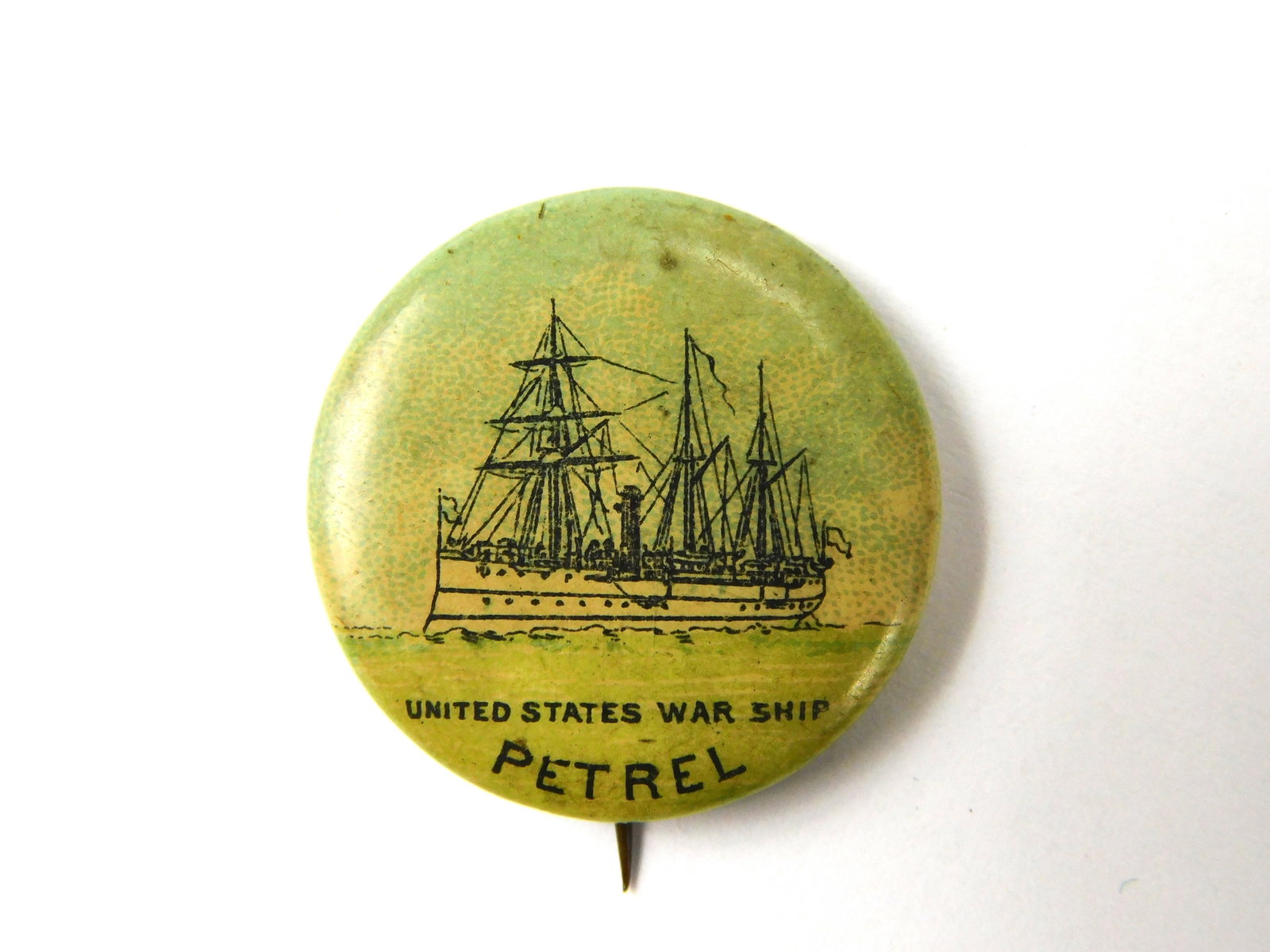 1896-98 Whitehead & Hoag NJ US War Ship USS Petrel Pin Pinback (1 of 3)