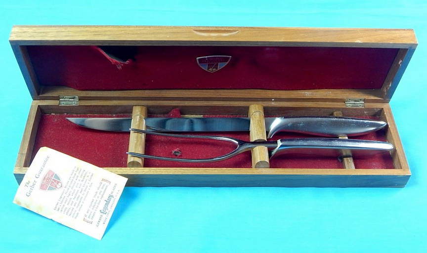 1960 70's Gerber Carving Set Balmung Knife & Ron Fork