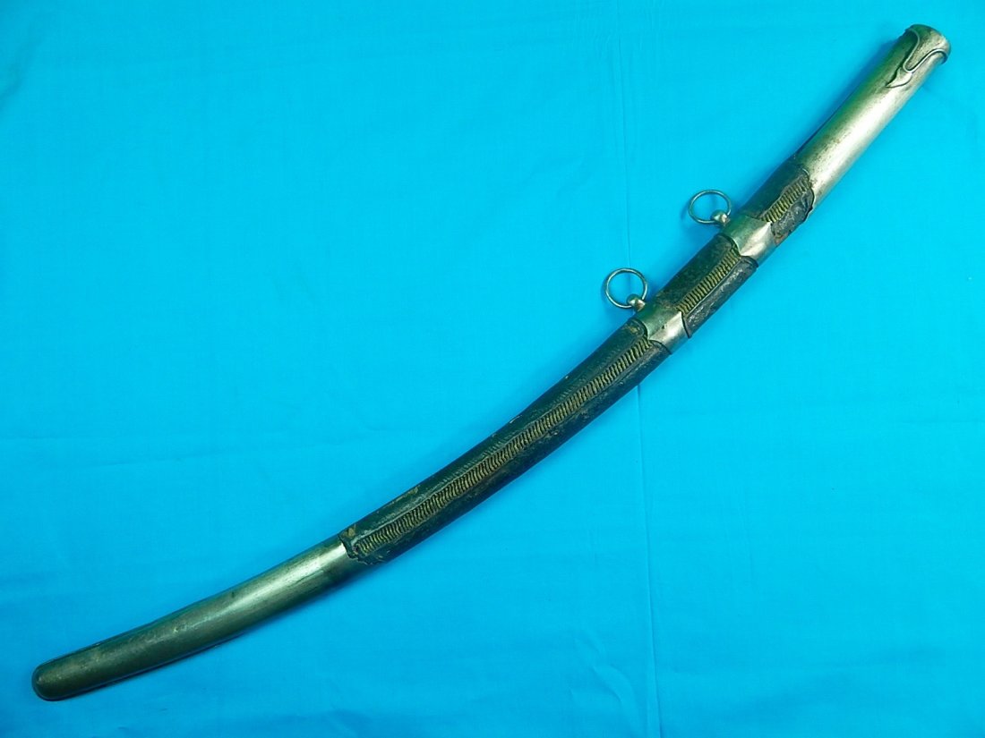 Antique 19 Century Middle East Shamshir Sword Scabbard: NO BUYER"S PREMIUM! (BUYER"S PREMIUM 0%). Antique 19 Century or Earlier Middle Eastern Shamshir Sword Scabbard. 33 1/2" total length. We accept payment by check or money orders.Pay Pal and bank transf
