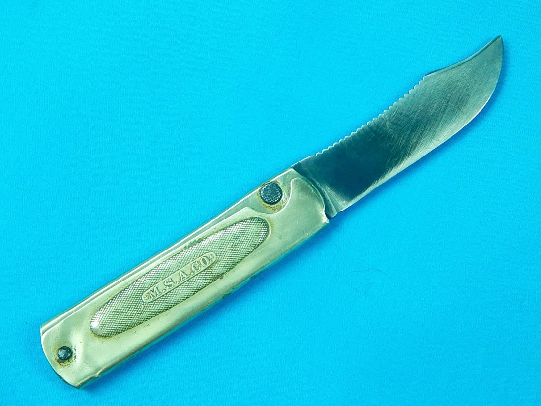 Vintage US Marbles MSA Co. Fish Safety Folding Knife: NO BUYER"S PREMIUM! (BUYER"S PREMIUM 0%). Vintage US Marbles MSA Co. Fish Safety Folding Knife. Size: 8 3/8" long, 4 1/2" closed.We accept payment by check or money orders.Pay Pal and bank transfers a
