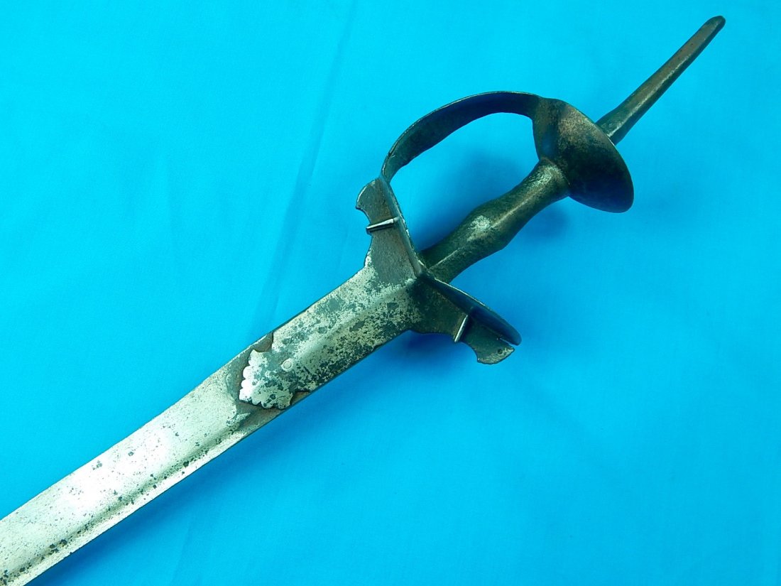 Antique Middle Eastern East 18 Century Huge Sword: NO BUYER"S PREMIUM! (BUYER"S PREMIUM 0%). Antique Middle Eastern 18 Century Huge Sword. No scabbard. Size: 41" long with 32 1/2" blade. We accept payment by check or money orders.Pay Pal and bank tran