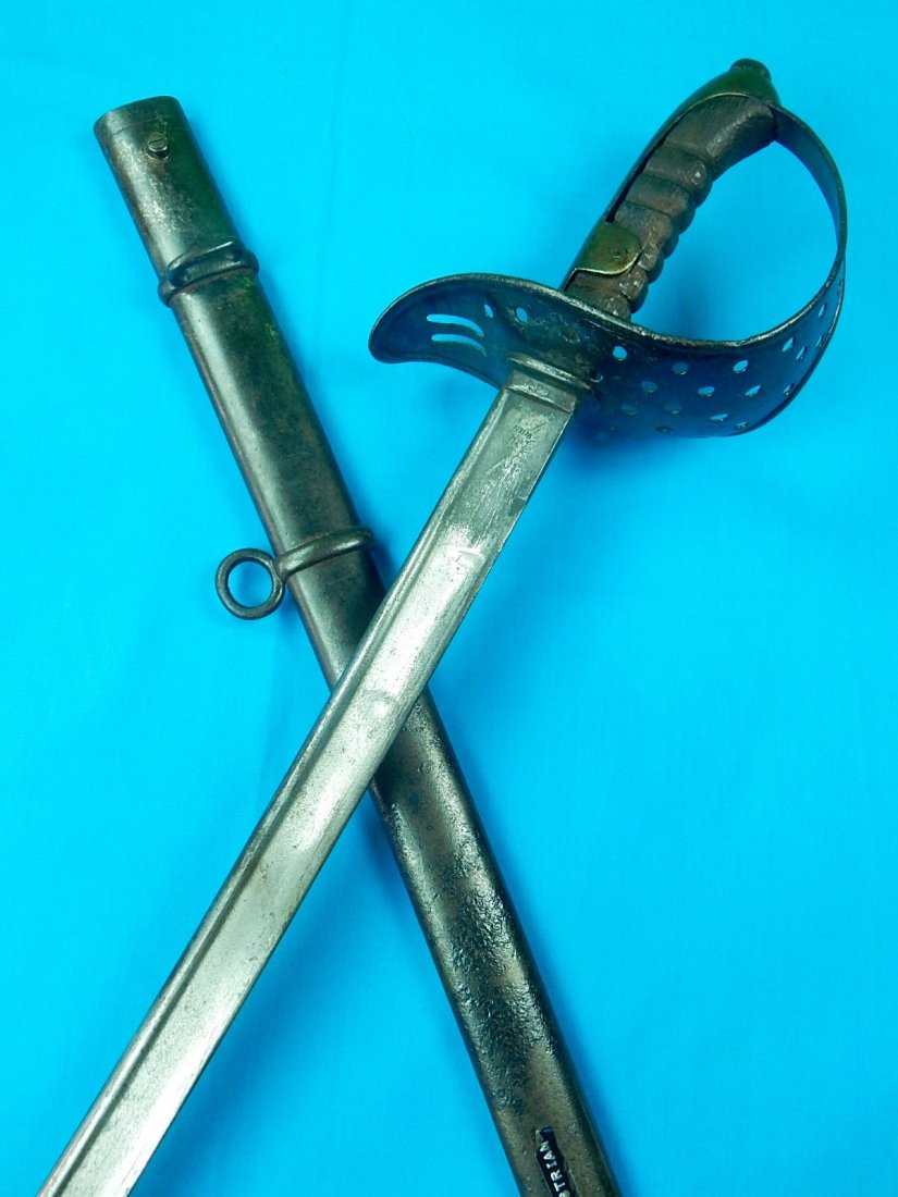 Austrian Austria Antique 19 Century Cavalry Sword: NO BUYER"S PREMIUM! (BUYER"S PREMIUM 0%). Austrian Antique 19 Century Cavalry Sword with Scabbard. Size: 40 1/2" long with 34" blade. We accept payment by check or money orders.Pay Pal and bank transf