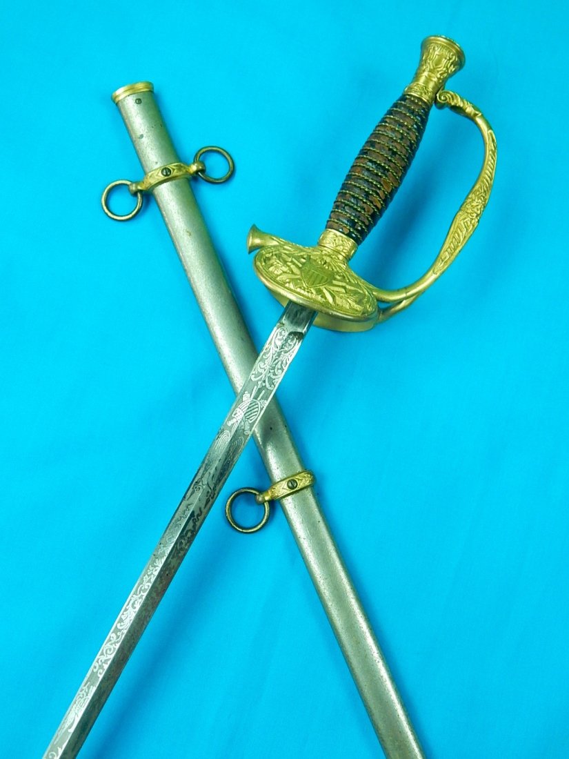 US 19 Century Model 1860 Springfield Sword w/ Scabbard: NO BUYER"S PREMIUM! (BUYER"S PREMIUM 0%). US 19 Century Model 1860 Springfield Sword with Scabbard. Size: 37 1/4" long with 30 1/4" blade. We accept payment by check or money orders.Pay Pal and bank t