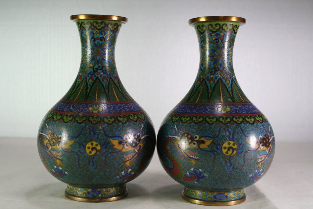 Pair of Chinese Cloisonne Vases (1 of 5)
