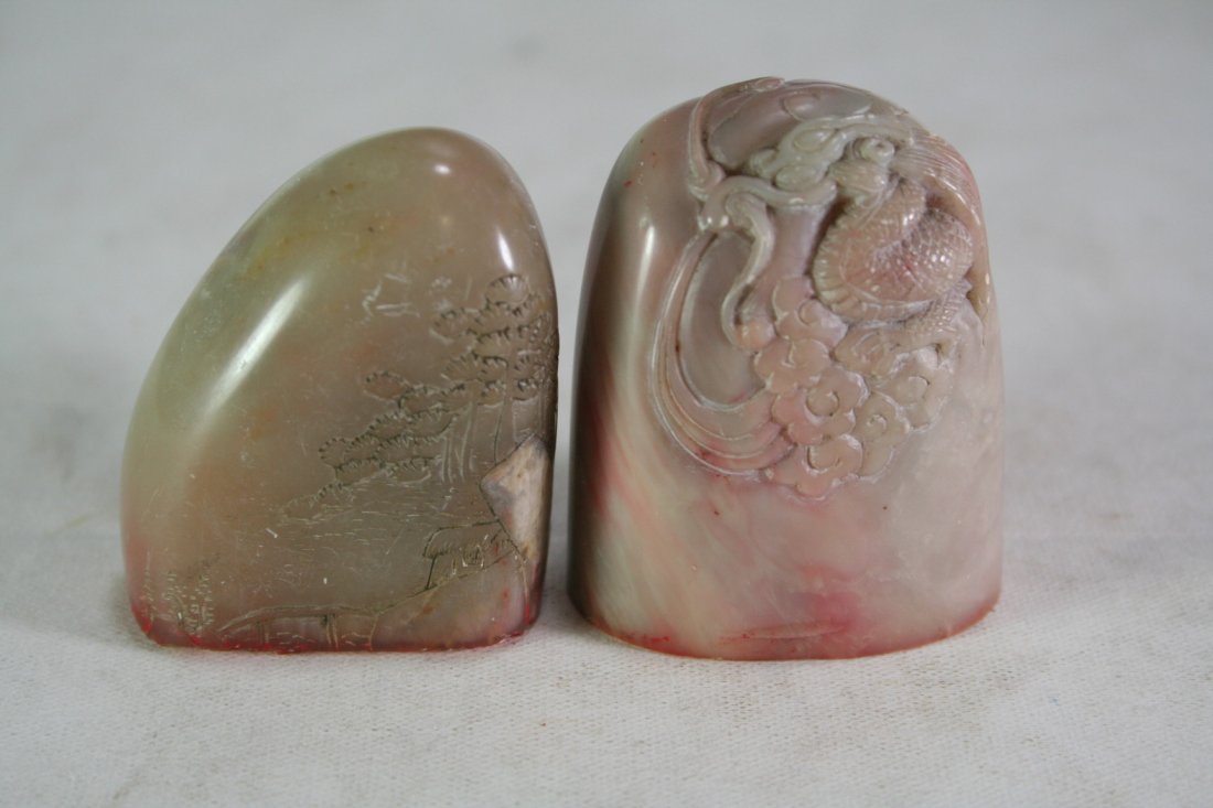 Group of Two Chinese Soapstone Seals (1 of 4)