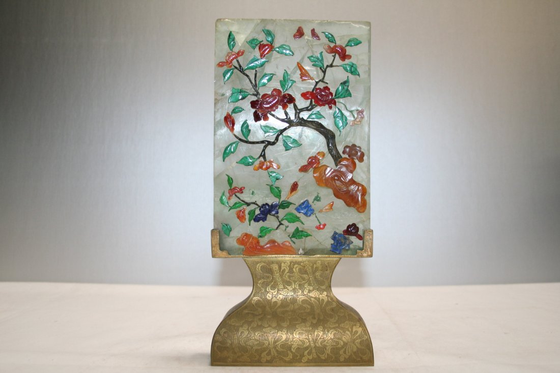 Chinese Semi - Precious Stone Table Screen (1 of 5)