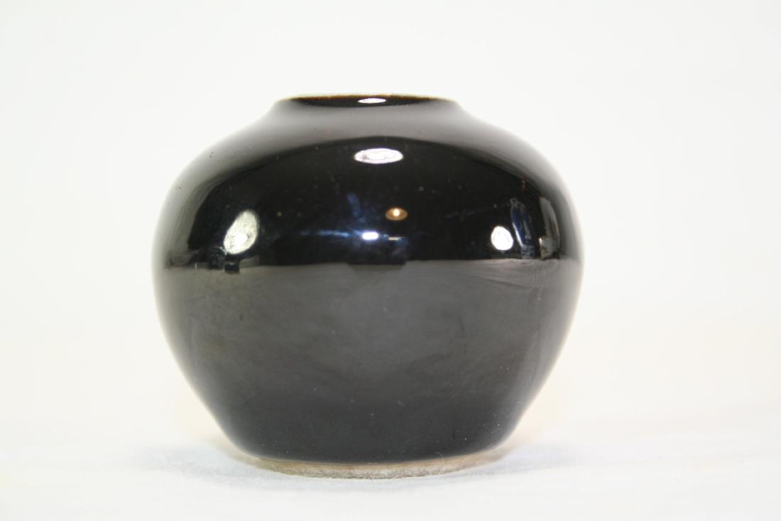 Black Mirror Glazed Porcelain Jar (1 of 3)