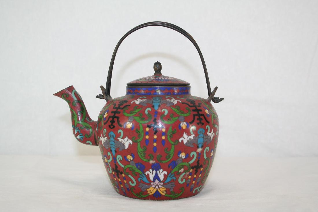 Chinese Cloisonne Tea Pot (1 of 5)