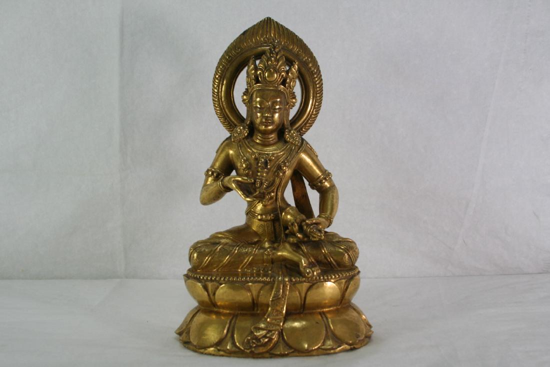 Asian Gilt Bronze Figure of Seated Buddha (1 of 10)
