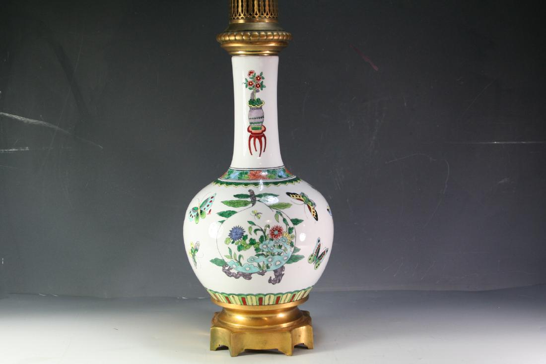 Chinese Famille Rose Porcelain Vase Mounted as Table (1 of 9)