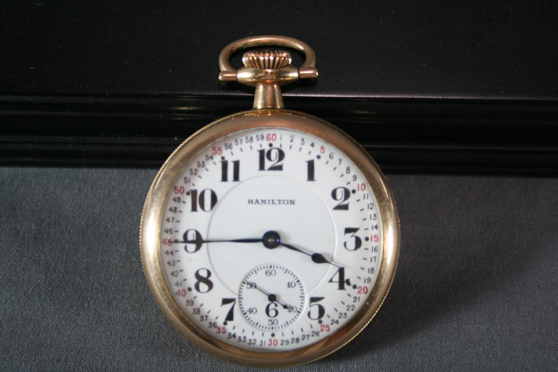 Hamilton 10K Gold Plate Gentleman's Pocket Watch (1 of 10)