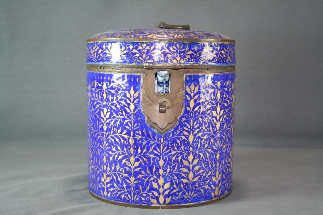 Chinese Blue and White Tea Pot and Enamel Container/ (1 of 10)