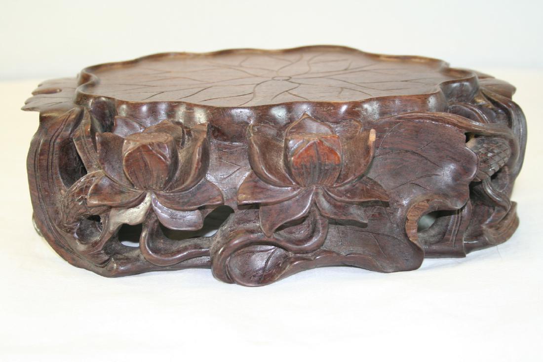 Chinese Hardwood Lotus Stand (1 of 10)
